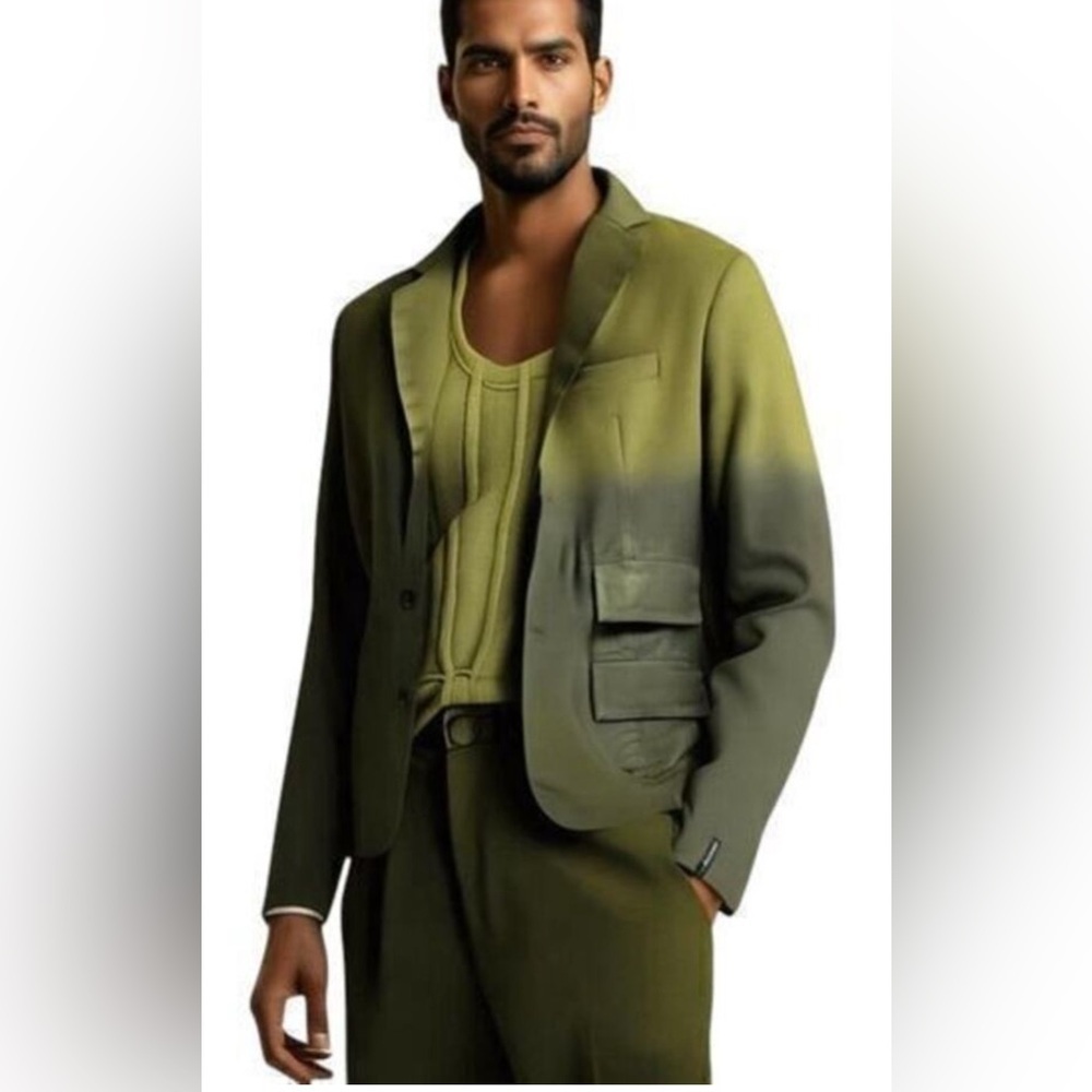 NWOT Bob­ble­haus Unisex Tencel Twill Ombre Suit Jacket Sz M